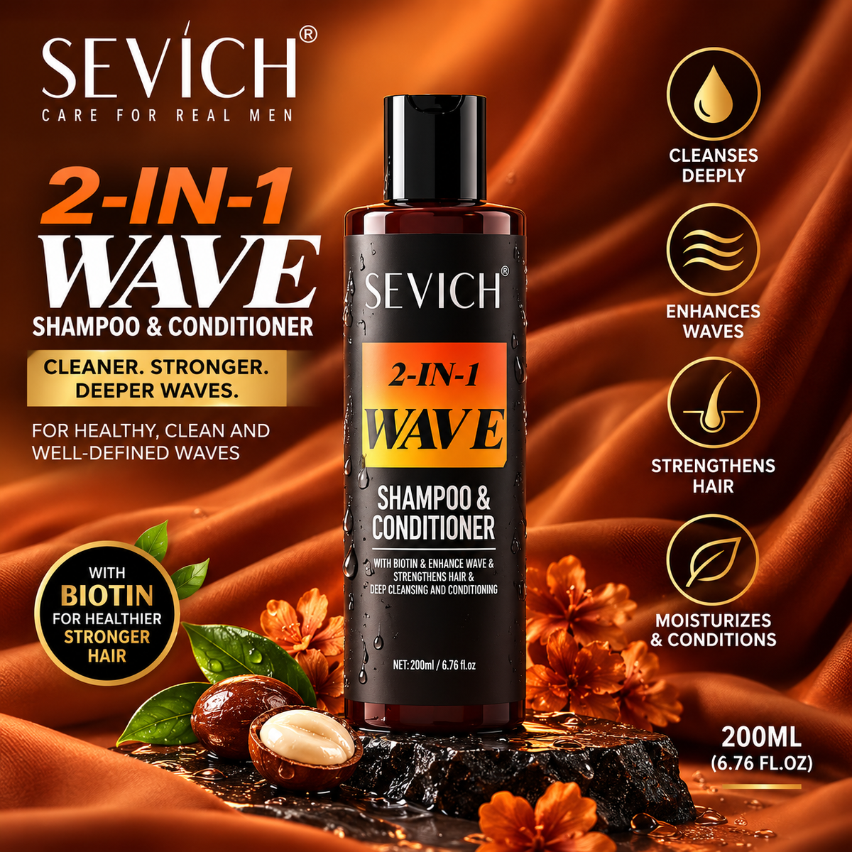 WaveMaster™ 2-in-1 Wave Shampoo & Conditioner – 200ml