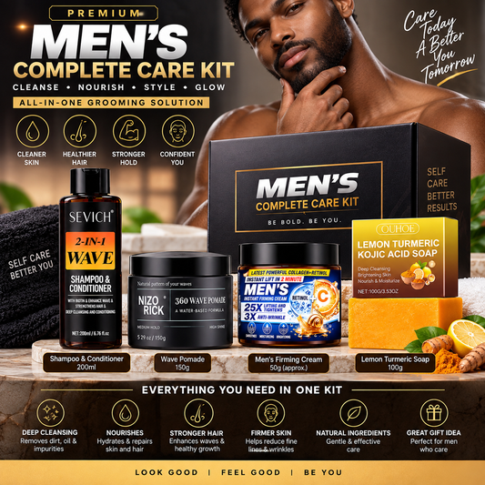 Men’s Complete Care Kit – Hair, Skin & Wave Grooming Set